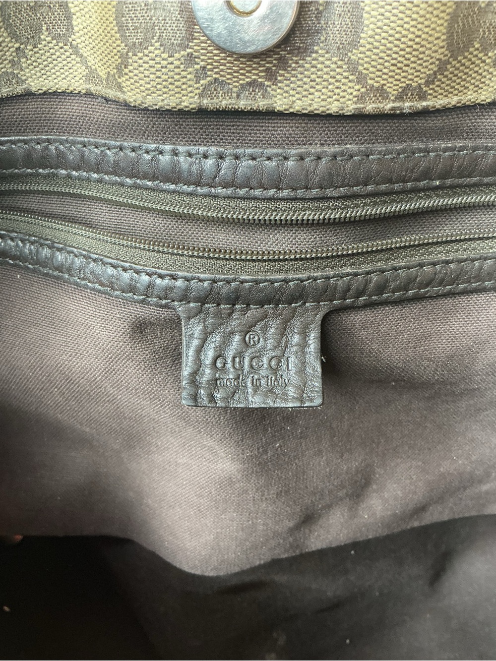 Gucci Brown Monogram Tote Bag with Stud Trim - Picture 7 of 16